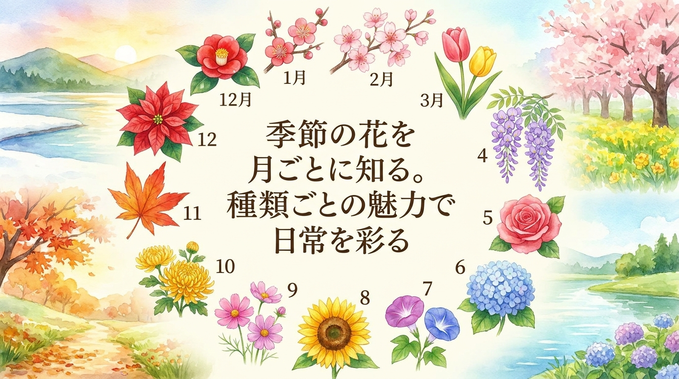 季節の花を月ごとに知る。種類ごとの魅力で日常を彩る