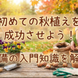 初めての秋植えを成功させよう！準備の入門知識を解説