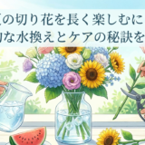 真夏の切り花を長く楽しむには?効果的な水換えとケアの秘訣を解説。