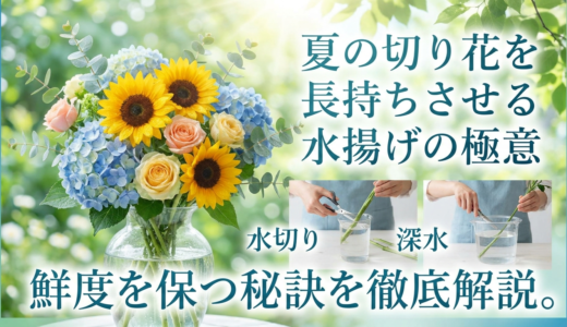 夏の切り花を長持ちさせる水揚げの極意。鮮度を保つ秘訣を徹底解説。